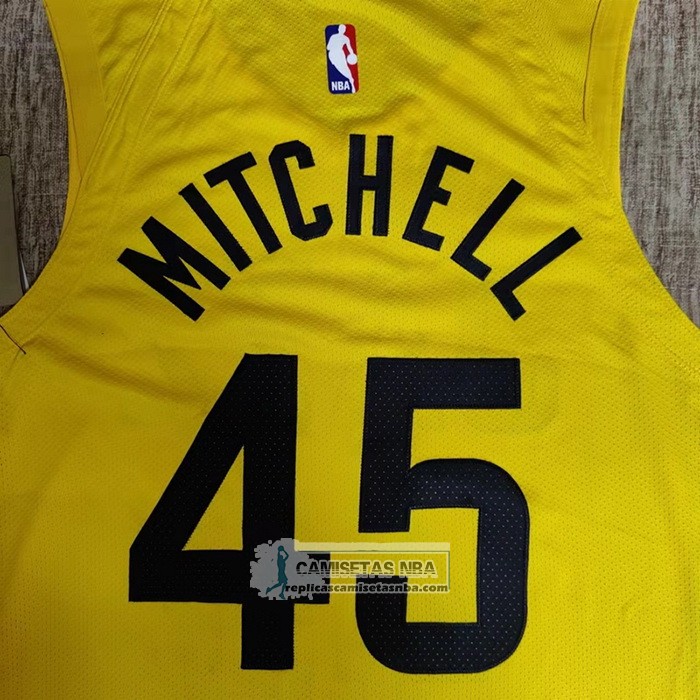 Camiseta Utah Jazz Donovan Mitchell NO 45 Icon Autentico 2022-23 Amarillo